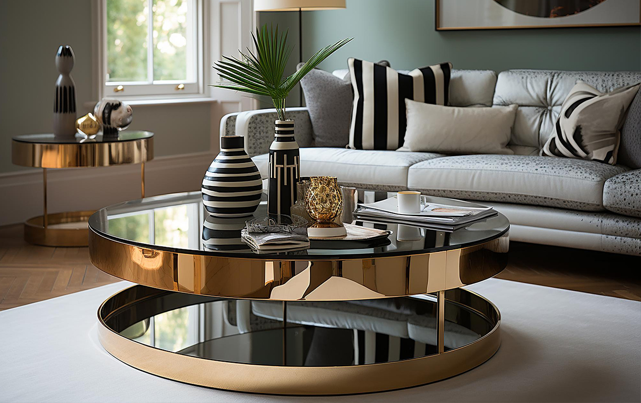 mirrored coffee table