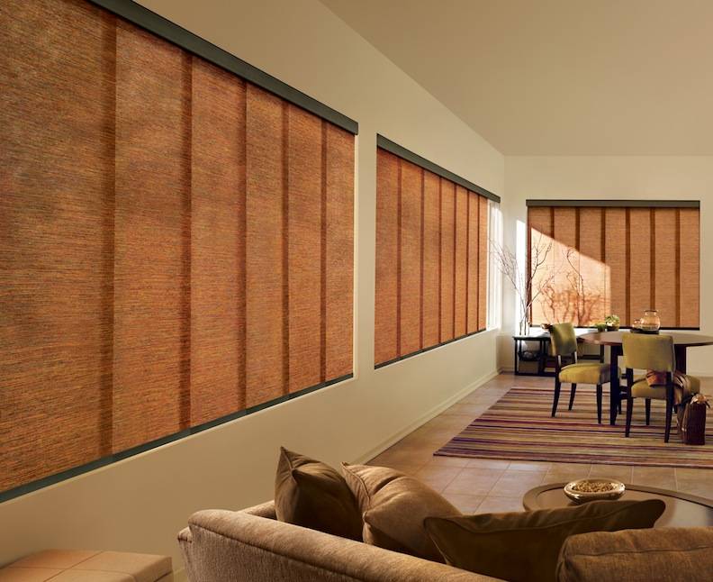 wood panel window blind