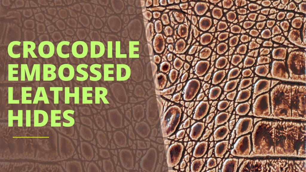 crocodile embossed leather hide